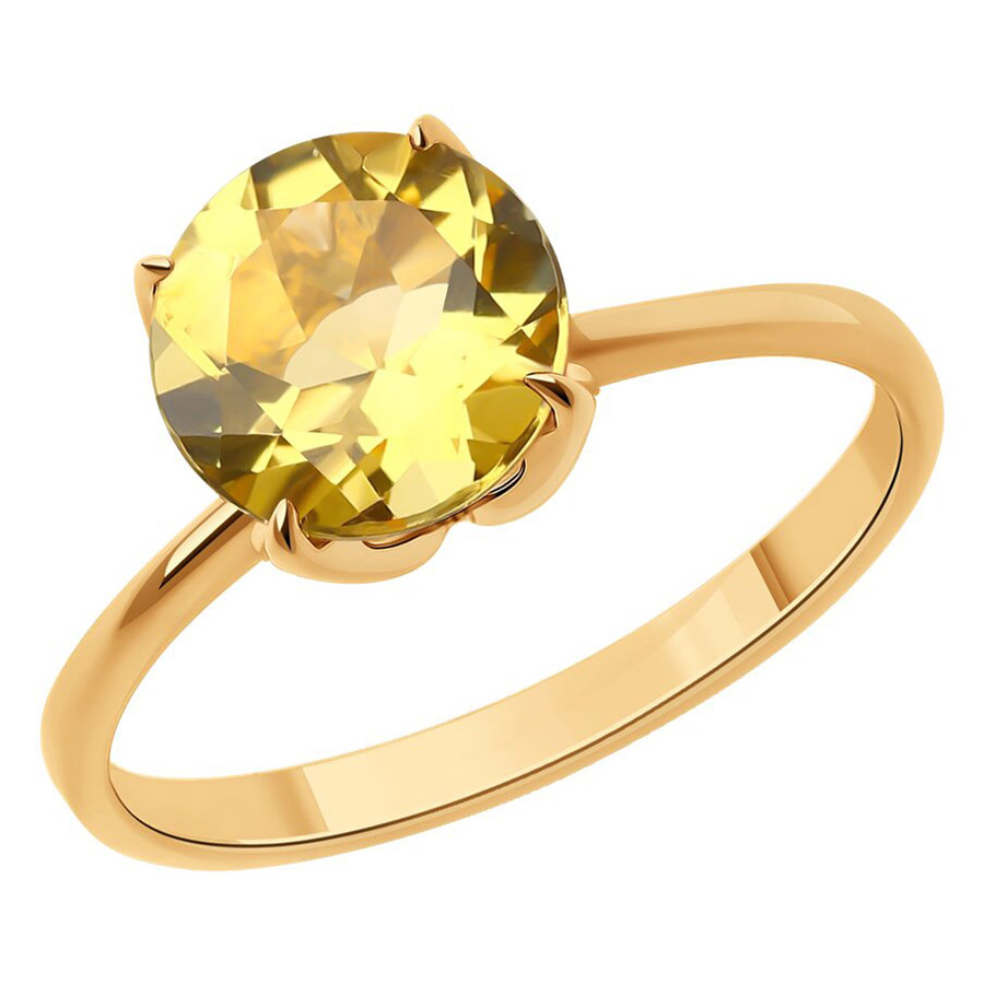 Кольцо, золото, цитрин, 51-310-02058-6
